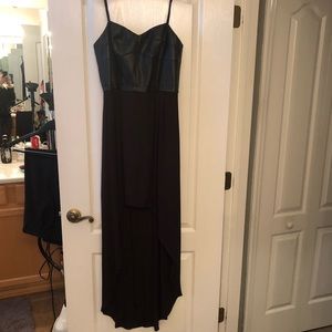 BCBG leather busted high low dress